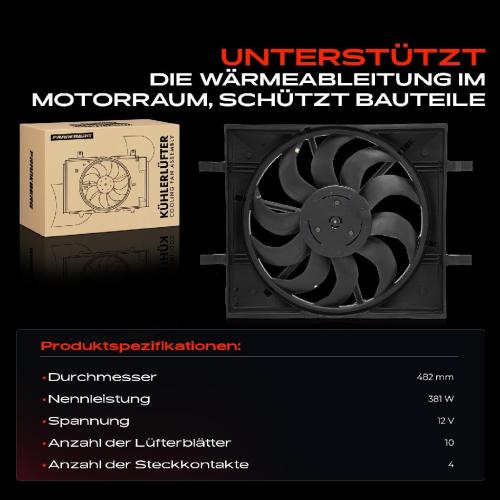Frankberg 1x Motorkühller Einfachlüfter mit Kühlerlüfterrahmen VW ID3 ID4 E21 2021-2024 Bild Frankberg 1x Motorkühller Einfachlüfter mit Kühlerlüfterrahmen VW ID3 ID4 E21 2021-2024