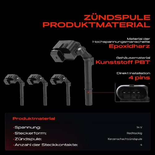 Frankberg 4x Zündspule Zündkerze für Mercedes-Benz W176 W242 W246 W205 A205 C205 S205 C117 X117 W212 W213 Bild Frankberg 4x Zündspule Zündkerze für Mercedes-Benz W176 W242 W246 W205 A205 C205 S205 C117 X117 W212 W213