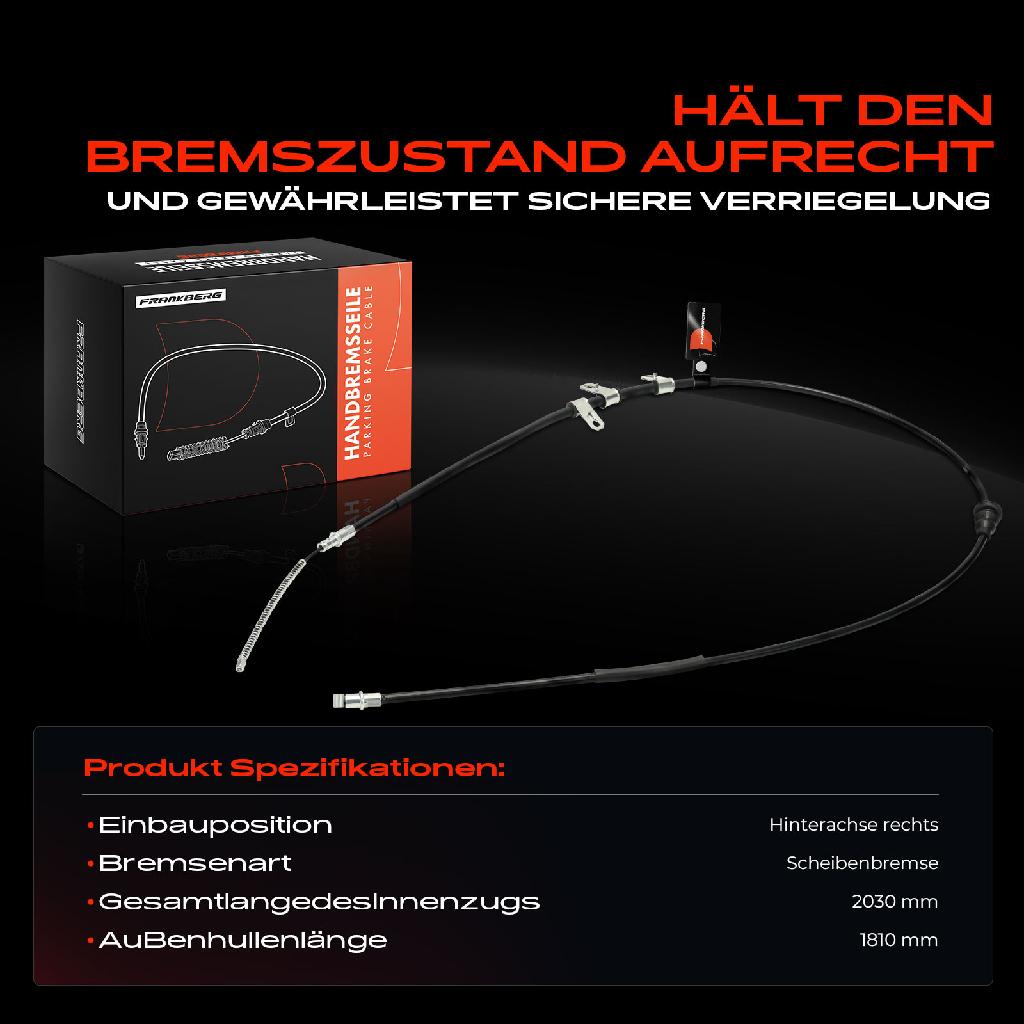 1x Seilzug Feststellbremse Hinterachse rechts für Mitsubishi Grandis NAW 2004-2011 2.0L