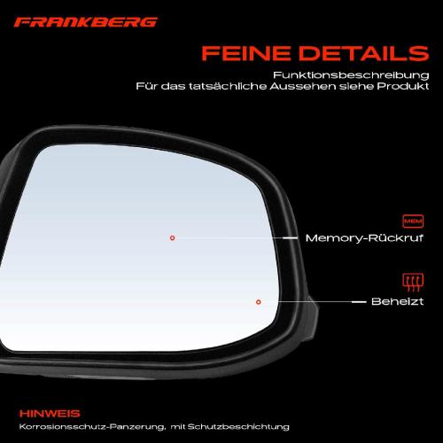 Frankberg 1x Außenspiegel Rechts für Ford Mondeo IV Stufenheck Turnier BA7 2007-2015 Bild Frankberg 1x Außenspiegel Rechts für Ford Mondeo IV Stufenheck Turnier BA7 2007-2015