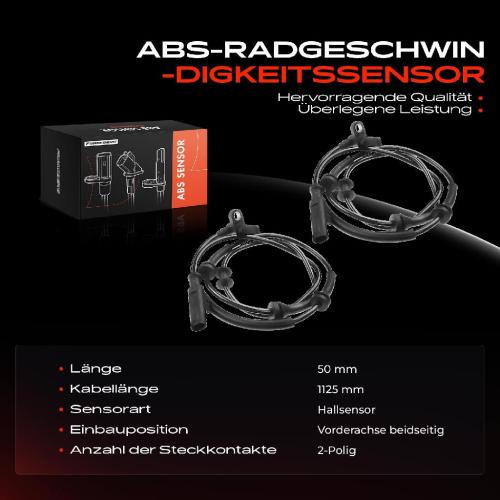 2x ABS Sensor Vorne für Fiat Panda Van Lancia Ypsilon 0.9L 1.0L 1.2L Bj ab 2011 Bild 2x ABS Sensor Vorne für Fiat Panda Van Lancia Ypsilon 0.9L 1.0L 1.2L Bj ab 2011