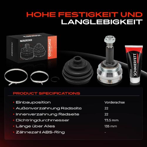 Frankberg 1x Antriebswelle Gelenksatz Vorderachse für VW Caddy II Pick-up 9U7 Skoda Felicia II 6U Bild Frankberg 1x Antriebswelle Gelenksatz Vorderachse für VW Caddy II Pick-up 9U7 Skoda Felicia II 6U