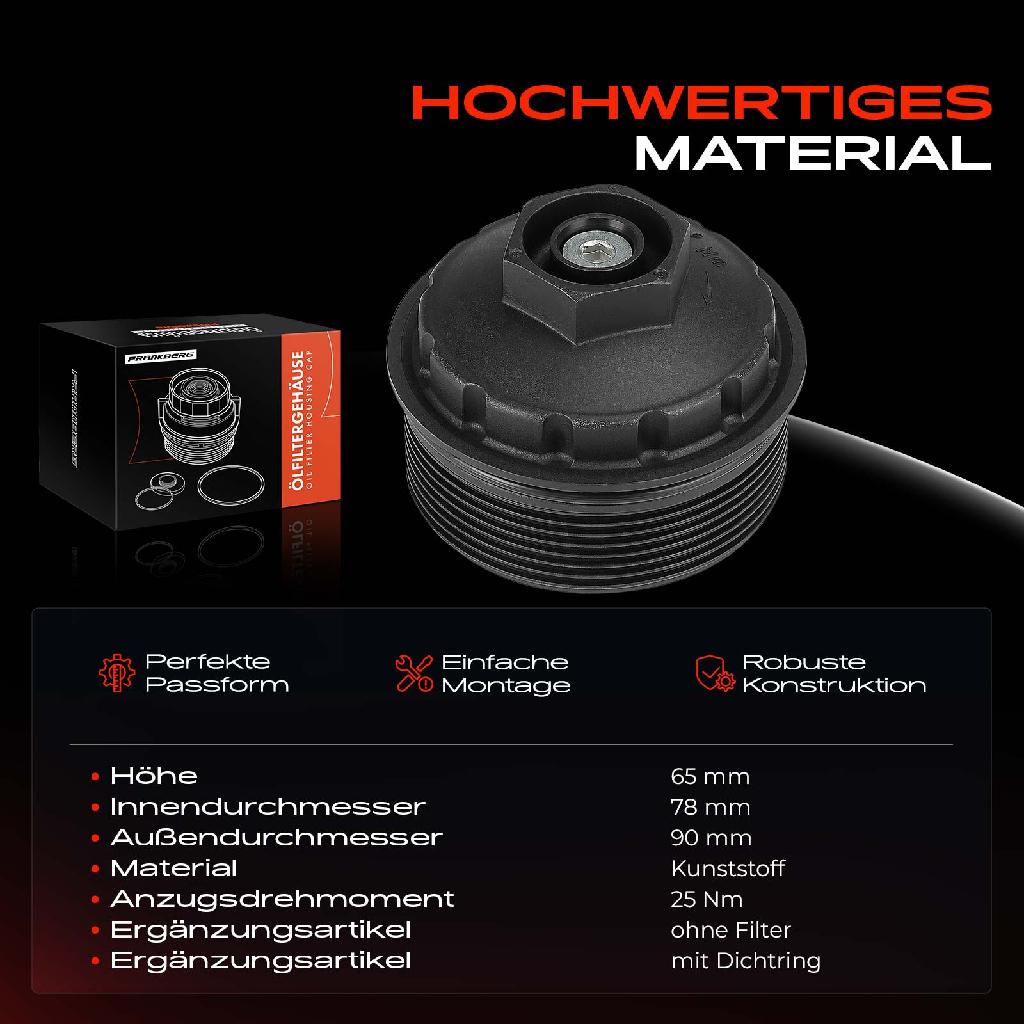 1x Ölfiltergehäuse Deckel für VW Golf 4 1J Passat 3B Transporter T4 Bora Audi A3 TT