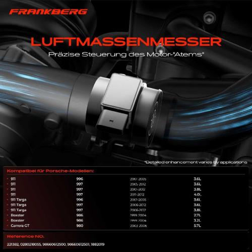 1x Luftmassenmesser für Porsche 911 996 997 911 Targa 996 997 Boxster 986 Carrera GT 980 1999-2012 Bild 1x Luftmassenmesser für Porsche 911 996 997 911 Targa 996 997 Boxster 986 Carrera GT 980 1999-2012