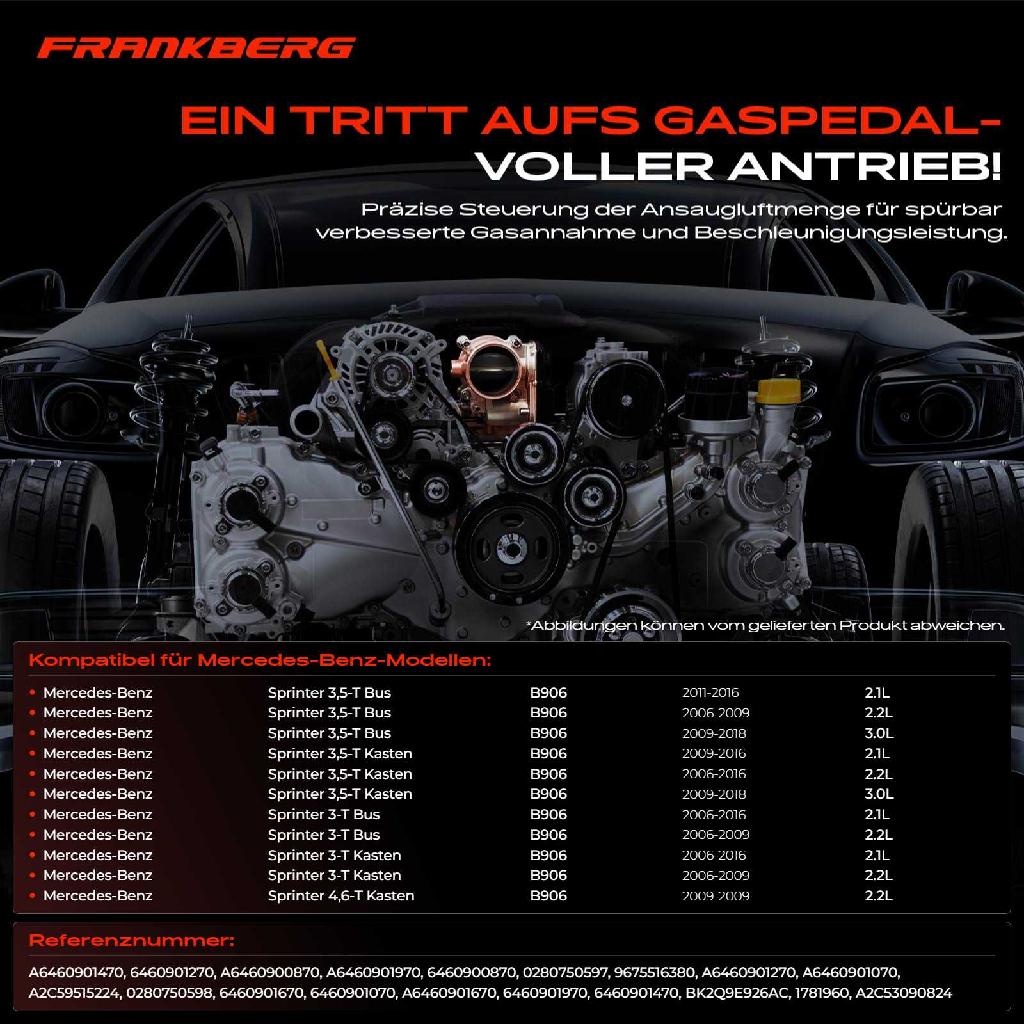 1x Drosselklappe Drosselklappenstutzen für Mercedes-Benz Sprinter Bus Kasten B906