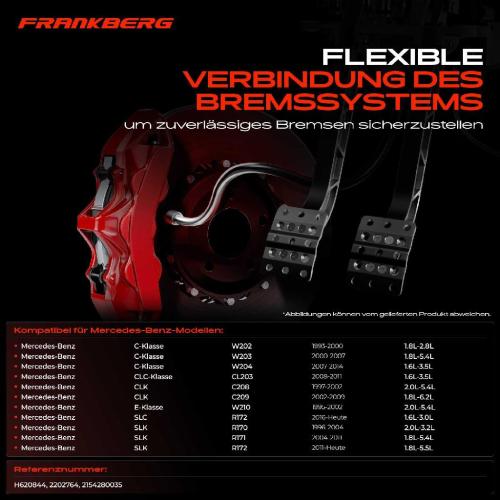 1x Bremsschlauch Bremsschläuche Vorderachse Links oder Rechts für Mercedes-Benz W202 W203 W204 C204 CL203 S202 Bild 1x Bremsschlauch Bremsschläuche Vorderachse Links oder Rechts für Mercedes-Benz W202 W203 W204 C204 CL203 S202