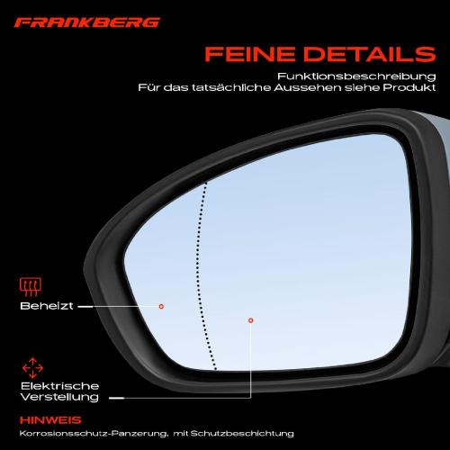 Frankberg 1x Außenspiegel Links für Renault Clio V B7 1.0L 1.3L 1.5L 1.6L Bj ab 2019 Bild Frankberg 1x Außenspiegel Links für Renault Clio V B7 1.0L 1.3L 1.5L 1.6L Bj ab 2019