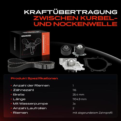 1x Zahnriemensatz Zahnriemen Wasserpumpe für Citroën C4 C5 DS4 DS5 Jumper DS DS5 Bild 1x Zahnriemensatz Zahnriemen Wasserpumpe für Citroën C4 C5 DS4 DS5 Jumper DS DS5