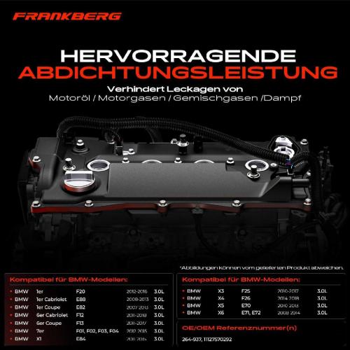 1x Ventildeckel Zylinderkopfhaube für BMW 3er E90 F30 F80 1er E88 F20 F21 X3 F25 3.0L Bild 1x Ventildeckel Zylinderkopfhaube für BMW 3er E90 F30 F80 1er E88 F20 F21 X3 F25 3.0L