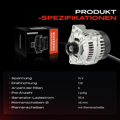 Frankberg 1x Lichtmaschine Generator für VW LT Mercedes-Benz E-KLASSE C-Klasse VITO 638 Bild Frankberg 1x Lichtmaschine Generator für VW LT Mercedes-Benz E-KLASSE C-Klasse VITO 638