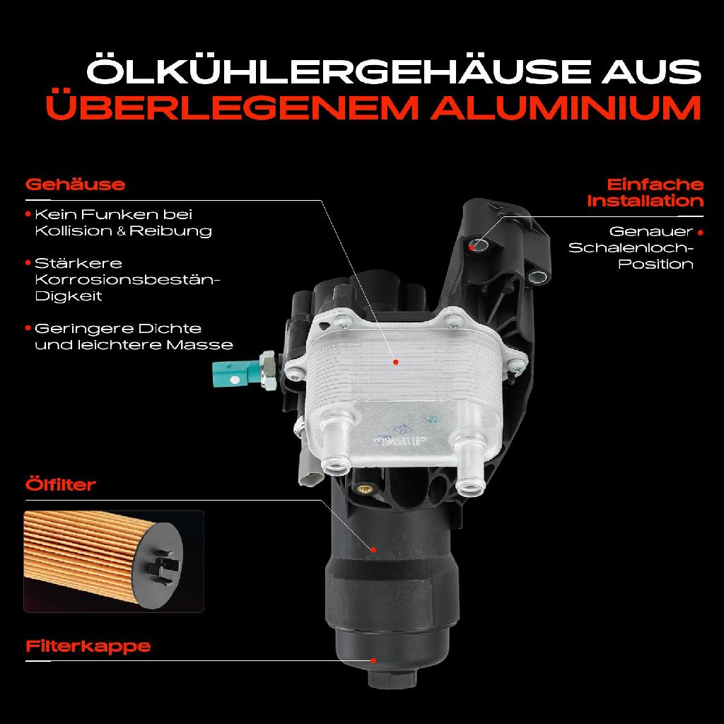 1x ÖlkühlerÖlfilter für Audi A4 8W A5 A6 4A Q5 2.0L