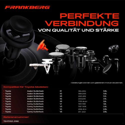 Frankberg 10x Befestigungsclips Verkleidung für Toyota Avalon Stufenheck C-HR Camry Bild Frankberg 10x Befestigungsclips Verkleidung für Toyota Avalon Stufenheck C-HR Camry