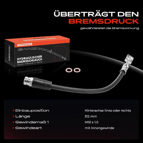 Frankberg 1x Bremsschlauch Bremsschläuche Hinterachse Links oder Rechts für VW Touareg Audi Q7 Q8 Bentley Bentayga Bild Frankberg 1x Bremsschlauch Bremsschläuche Hinterachse Links oder Rechts für VW Touareg Audi Q7 Q8 Bentley Bentayga
