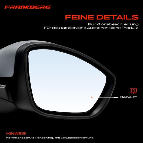 Frankberg 1x Außenspiegel Rechts für Opel Corsa F P2JO Peugeot 208 II UB UJ UP UW Bj ab 2019 Bild Frankberg 1x Außenspiegel Rechts für Opel Corsa F P2JO Peugeot 208 II UB UJ UP UW Bj ab 2019