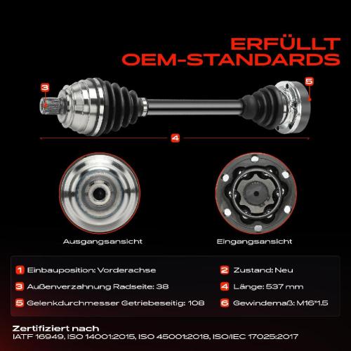 1x Antriebswelle Vorderachse für VW Transporter IV 70B 70C 70J 70K 7DB 7DC 7DJ 7DK Bild 1x Antriebswelle Vorderachse für VW Transporter IV 70B 70C 70J 70K 7DB 7DC 7DJ 7DK