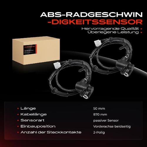 2x ABS Sensor Vorne für Ford Mondeo I Stufenheck Turnier II 1.6L 1.8L 2.0L 2.5L 1993-2000 Bild 2x ABS Sensor Vorne für Ford Mondeo I Stufenheck Turnier II 1.6L 1.8L 2.0L 2.5L 1993-2000