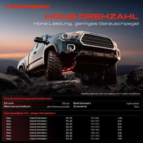 1x Servopumpe hydraulisch für Jeep Grand Cherokee I ZJ ZG 4.0L 5.2L 5.9L 1994-1998 Bild 1x Servopumpe hydraulisch für Jeep Grand Cherokee I ZJ ZG 4.0L 5.2L 5.9L 1994-1998