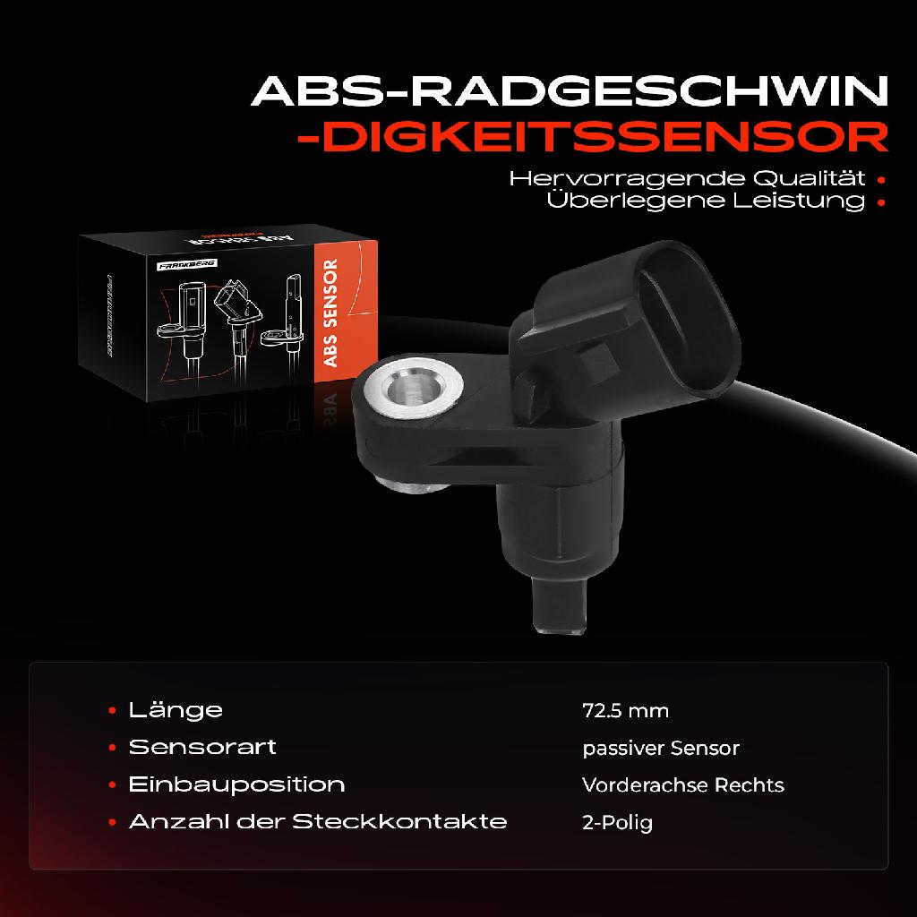 1x ABS Sensor Vorderachse rechts für VW Caddy Corrado Golf III Lupo New Beetle Passat Polo Classic Vento