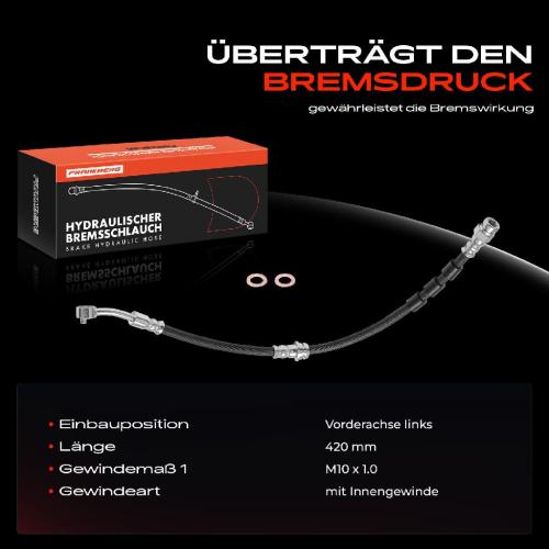 Frankberg 1x Bremsschlauch Bremsschläuche Vorderachse Links für Mazda CX-3 DK 1.5L 1.8L 2.0L Bild Frankberg 1x Bremsschlauch Bremsschläuche Vorderachse Links für Mazda CX-3 DK 1.5L 1.8L 2.0L