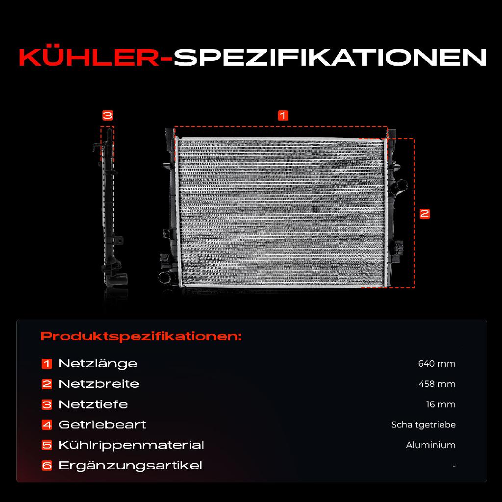 1x Kühler Wasserkühler Motorkühler für Dodge Journey 2.0L-3.5L Bj ab 2008