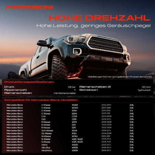 Frankberg 1x Servopumpe hydraulisch für Mercedes-Benz W203 W204 S204 Sprinter 906 Bild Frankberg 1x Servopumpe hydraulisch für Mercedes-Benz W203 W204 S204 Sprinter 906