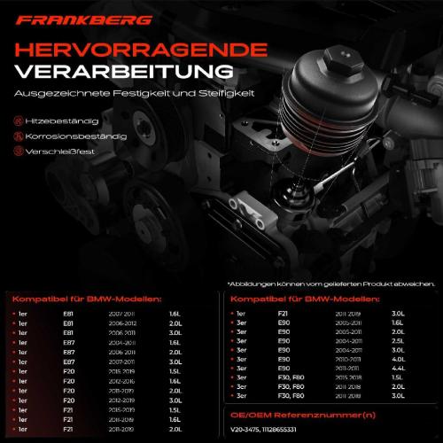 1x Ölfiltergehäuse Deckel für BMW E46 E90-E93 E81 E82 F20 F21 F30 F31 Bild 1x Ölfiltergehäuse Deckel für BMW E46 E90-E93 E81 E82 F20 F21 F30 F31