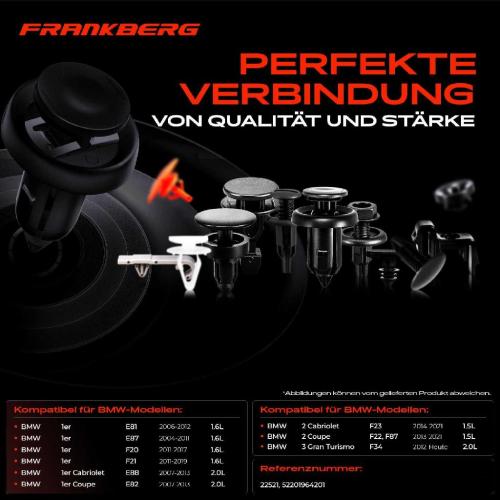 Frankberg 20x Befestigungsclips Kofferraum für BMW E36 E46 E90 E91 E81 E87 F20 F21 E34 Bild Frankberg 20x Befestigungsclips Kofferraum für BMW E36 E46 E90 E91 E81 E87 F20 F21 E34