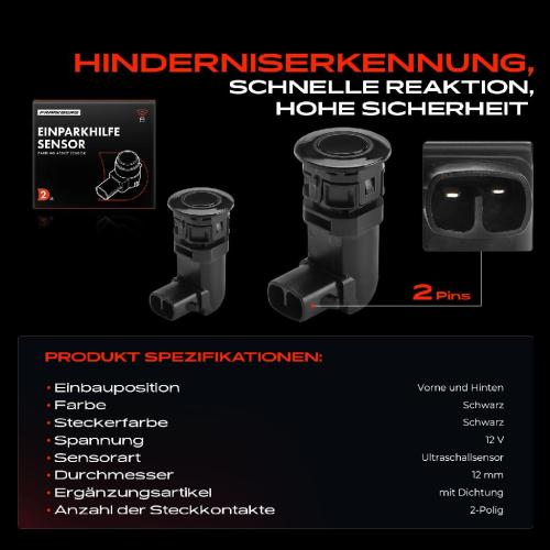 Frankberg 2x Parksensor PDC Sensor Vorne und Hinten für Mazda 3 BL 6 Hatchback Kombi Bild Frankberg 2x Parksensor PDC Sensor Vorne und Hinten für Mazda 3 BL 6 Hatchback Kombi