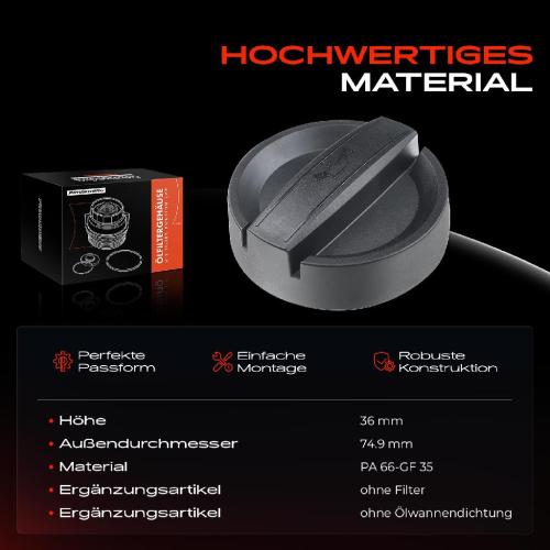 1x Ölfiltergehäuse Deckel für BMW E46 E90-E93 E81 E82 F20 F21 F30 F31 Bild 1x Ölfiltergehäuse Deckel für BMW E46 E90-E93 E81 E82 F20 F21 F30 F31
