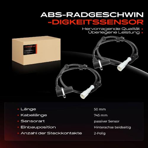2x ABS Sensor Hinten für MG ZR Rover 200 Coupe Schrägheck 25 Streetwise 1.4L 1995-2005 Bild 2x ABS Sensor Hinten für MG ZR Rover 200 Coupe Schrägheck 25 Streetwise 1.4L 1995-2005