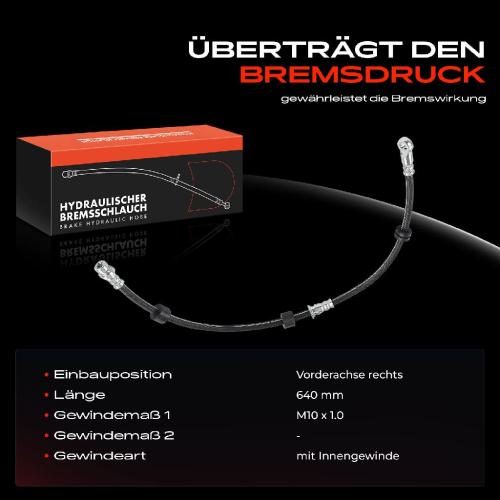 1x Bremsschlauch Bremsschläuche Vorderachse Rechts für Mitsubishi ASX GA W Outlander II Bild 1x Bremsschlauch Bremsschläuche Vorderachse Rechts für Mitsubishi ASX GA W Outlander II