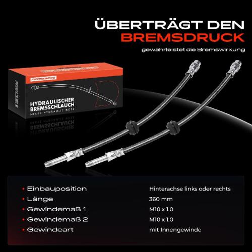 Frankberg 2x Bremsschlauch Bremsschläuche Hinterachse Links oder Rechts für BMW 5 Limousine G30 F905 Touring G31 Bild Frankberg 2x Bremsschlauch Bremsschläuche Hinterachse Links oder Rechts für BMW 5 Limousine G30 F905 Touring G31