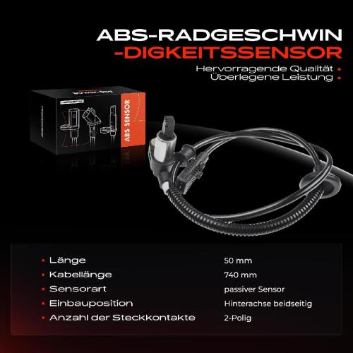 Frankberg 1x ABS Sensor Hinterachse beidseitig für Citroën Xantia Break 1.6L 1.8L 1.9L 2.0L 2.1L 3.0L 1993-1997 Bild Frankberg 1x ABS Sensor Hinterachse beidseitig für Citroën Xantia Break 1.6L 1.8L 1.9L 2.0L 2.1L 3.0L 1993-1997