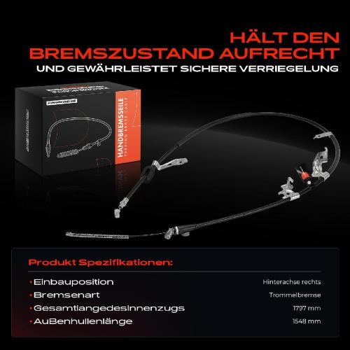 1x Seilzug Feststellbremse Hinterachse rechts für Fiat Sedici 189 Suzuki SX4 EY GY Bild 1x Seilzug Feststellbremse Hinterachse rechts für Fiat Sedici 189 Suzuki SX4 EY GY