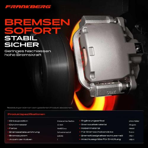 Frankberg 1x Bremssattel Hinterachse Rechts für VW Bora Variant Golf IV Audi A3 Bild Frankberg 1x Bremssattel Hinterachse Rechts für VW Bora Variant Golf IV Audi A3