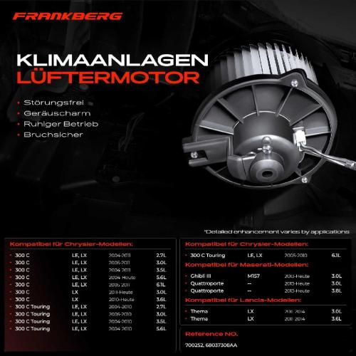 1x Gebläsemotor Innenraumgebläse für Chrysler 300 C LE Lancia Thema LX Maserati Bild 1x Gebläsemotor Innenraumgebläse für Chrysler 300 C LE Lancia Thema LX Maserati
