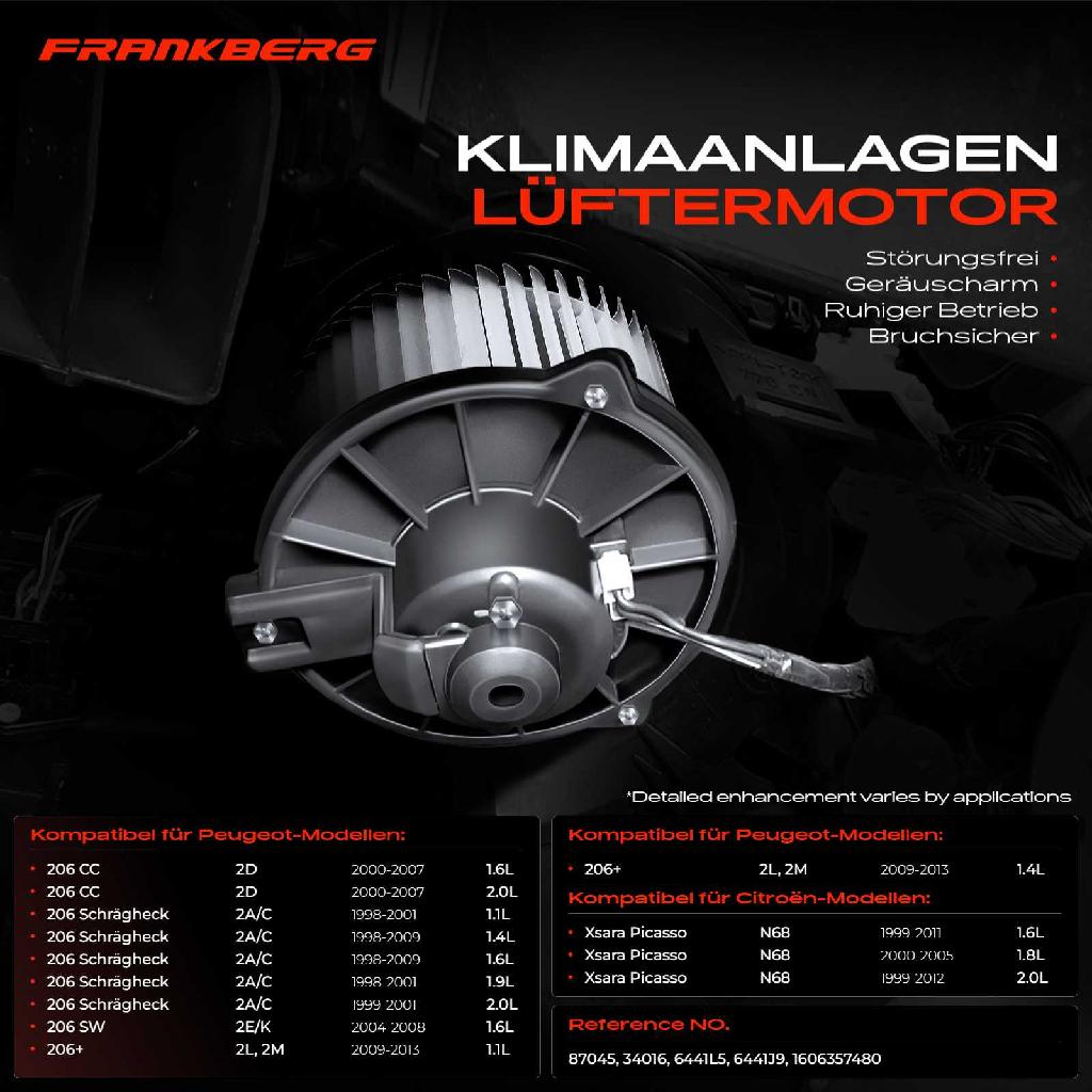1x Gebläsemotor Innenraumgebläse für Citroën Xsara Picasso N68 Peugeot 206 2A 2L 2D