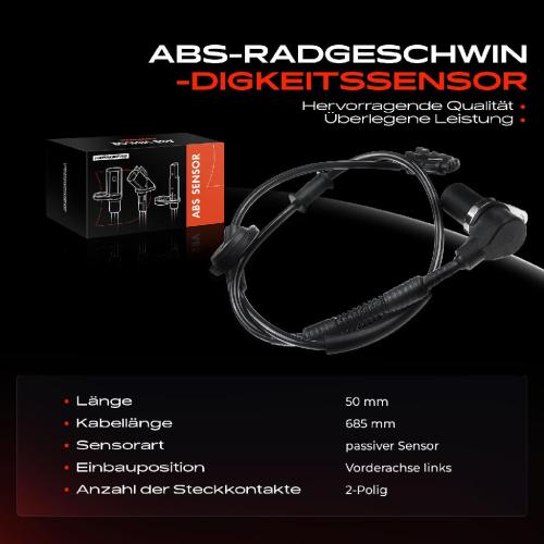 Frankberg 1x ABS Sensor Vorderachse links für Hyundai Atos MX 1.0L 1998-2003 Bild Frankberg 1x ABS Sensor Vorderachse links für Hyundai Atos MX 1.0L 1998-2003