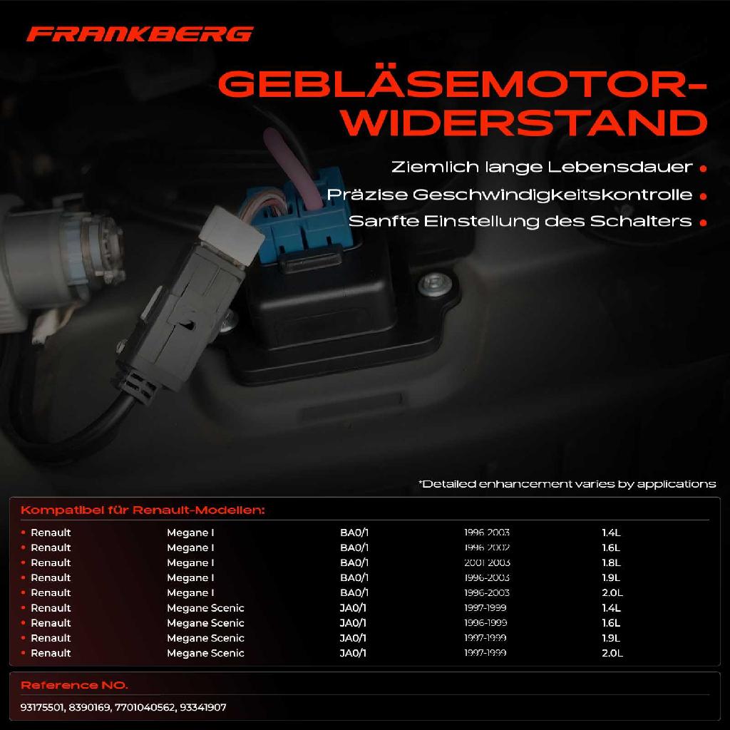 1x Widerstand Vorwiderstand Gebläsemotor für Renault Megane I Megane Scenic BA0/1_ JA0/1_ 1996-2003