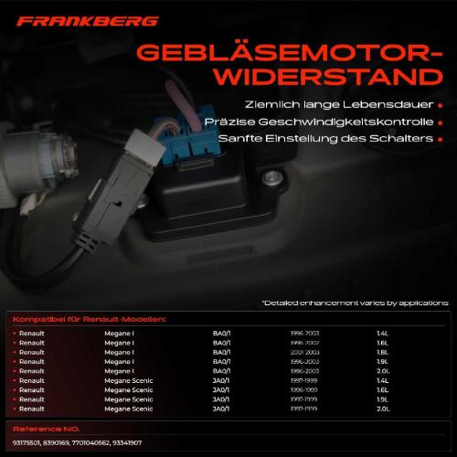 1x Widerstand Vorwiderstand Gebläsemotor für Renault Megane I Megane Scenic BA0/1_ JA0/1_ 1996-2003 Bild 1x Widerstand Vorwiderstand Gebläsemotor für Renault Megane I Megane Scenic BA0/1_ JA0/1_ 1996-2003