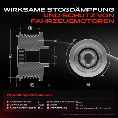1x Generatorfreilauf Lichtmaschine für Volvo C70 S40 S60 S70 S80 V40 V70 XC70 XC90 Bild 1x Generatorfreilauf Lichtmaschine für Volvo C70 S40 S60 S70 S80 V40 V70 XC70 XC90