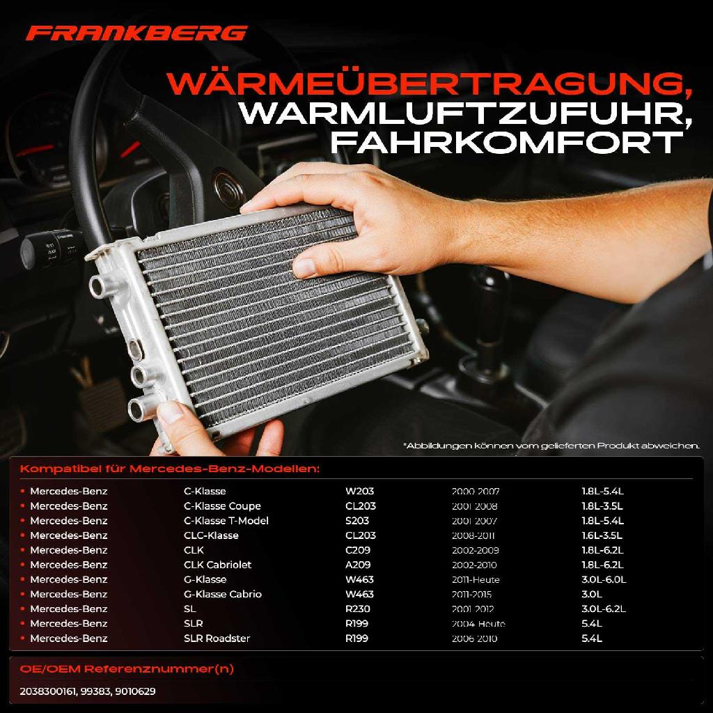 1x Wärmetauscher Innenraumheizung für Mercedes-Benz W203 S203 CL203 C209 A209 W463