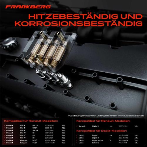 Frankberg 1x Zündspule Zündkerze für Dacia Logan II MCV Sandero Renault Clio III Grandtour Kasten/Schrägheck Bild Frankberg 1x Zündspule Zündkerze für Dacia Logan II MCV Sandero Renault Clio III Grandtour Kasten/Schrägheck