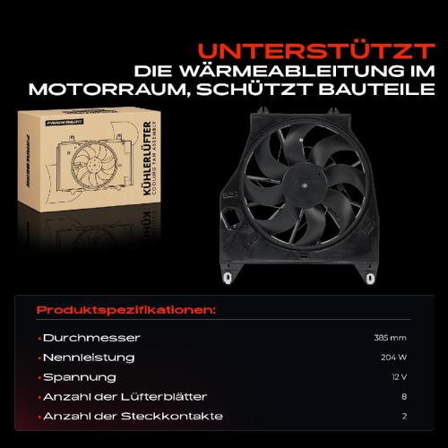 Frankberg 1x Motorkühller Einfachlüfter mit Kühlerlüfterrahmen Renault Kangoo KC0/1 1.9 Bj ab 1997 Bild Frankberg 1x Motorkühller Einfachlüfter mit Kühlerlüfterrahmen Renault Kangoo KC0/1 1.9 Bj ab 1997