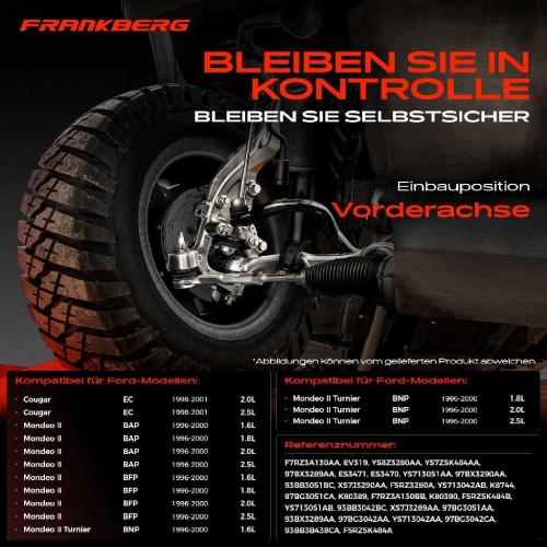 1x Querlenker Satz Vorderachse für Ford Cougar Mondeo II Stufenheck Turnier 2.0L 2.5L 1.6L 1.8L 1996-2001 Bild 1x Querlenker Satz Vorderachse für Ford Cougar Mondeo II Stufenheck Turnier 2.0L 2.5L 1.6L 1.8L 1996-2001