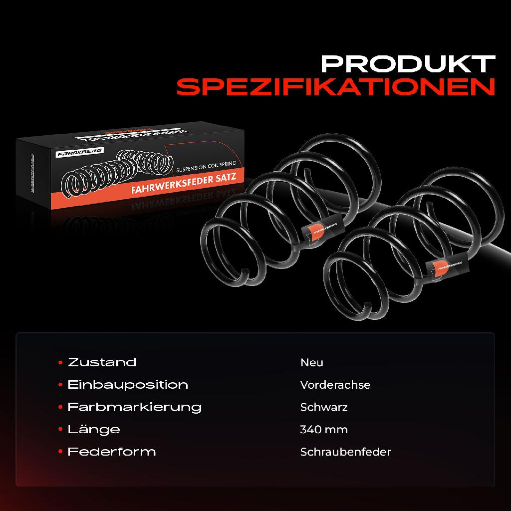 2x Fahrwerksfeder Vorderachse für VW Polo 6N2 1.0L 1.4L 1999-2001