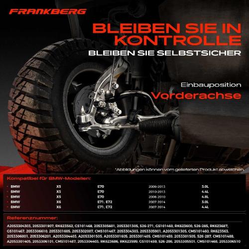 Frankberg 6x Querlenker Vorderachse für BMW X5 E70 X6 E71 E72 3.0L 4.8L 4.4L 2006-2014 Bild Frankberg 6x Querlenker Vorderachse für BMW X5 E70 X6 E71 E72 3.0L 4.8L 4.4L 2006-2014