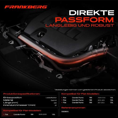 1x Kühlerschlauch Turboschlauch für Fiat Grande Punto 199 1.9L 2005-2012 Bild 1x Kühlerschlauch Turboschlauch für Fiat Grande Punto 199 1.9L 2005-2012