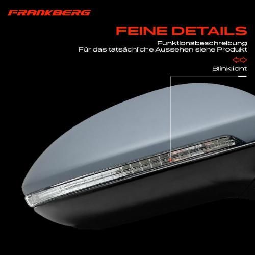 Frankberg 1x Außenspiegel Rechts für VW Golf VII 5G1 BE BA5 BV5 2012-2021 Bild Frankberg 1x Außenspiegel Rechts für VW Golf VII 5G1 BE BA5 BV5 2012-2021