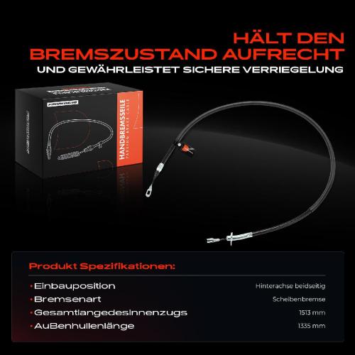 1x Seilzug Feststellbremse Hinterachse beidseitig für VW LT 28-35 2DB Mercedes-Benz B901 B904 Bild 1x Seilzug Feststellbremse Hinterachse beidseitig für VW LT 28-35 2DB Mercedes-Benz B901 B904